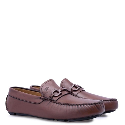 Ανδρικά Μοκασίνια Καφέ Δέρμα V6884 PARIS Boss