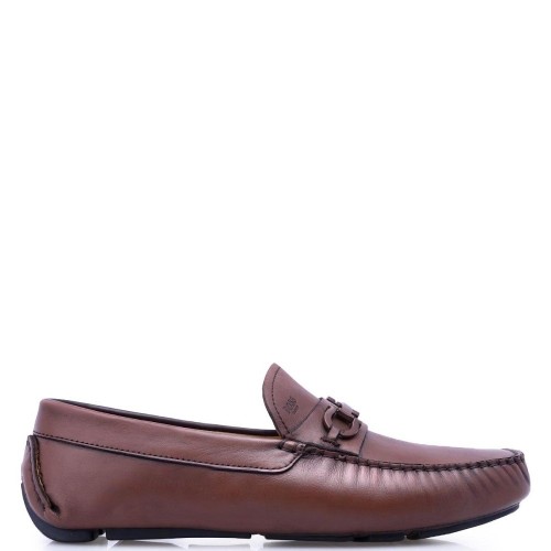 Ανδρικά Μοκασίνια Καφέ Δέρμα V6884 PARIS Boss