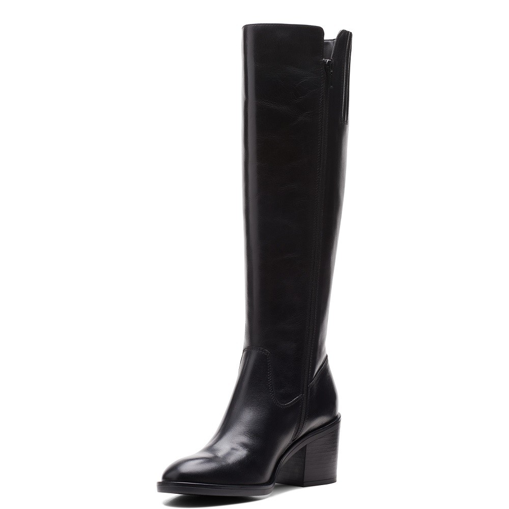 CLARKS</br>Γυναικείες Μπότες Μαύρο Δέρμα VALVESTINO HI Clarks CLARKS</br>Γυναικείες Μπότες Μαύρο Δέρμα VALVESTINO HI Clarks