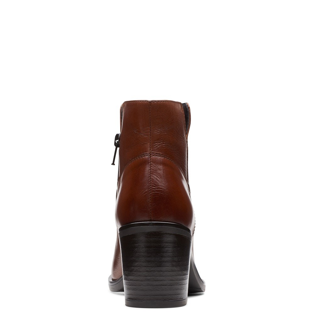 CLARKS</br>Γυναικεία Μποτάκια Ταμπά Δέρμα VALVESTINO LO Clarks CLARKS</br>Γυναικεία Μποτάκια Ταμπά Δέρμα VALVESTINO LO Clarks