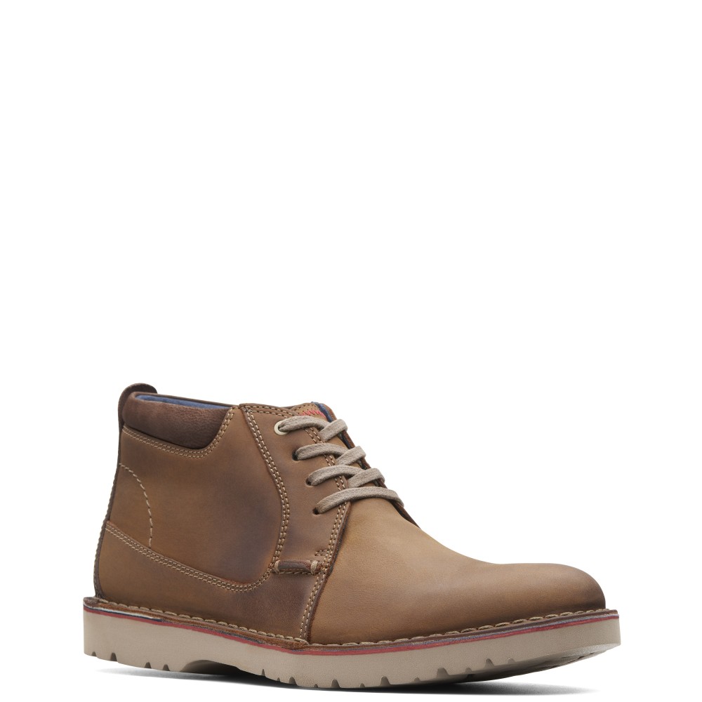 CLARKS</br>Ανδρικά Μποτάκια Ταμπά Δέρμα VARGO MID Clarks CLARKS</br>Ανδρικά Μποτάκια Ταμπά Δέρμα VARGO MID Clarks