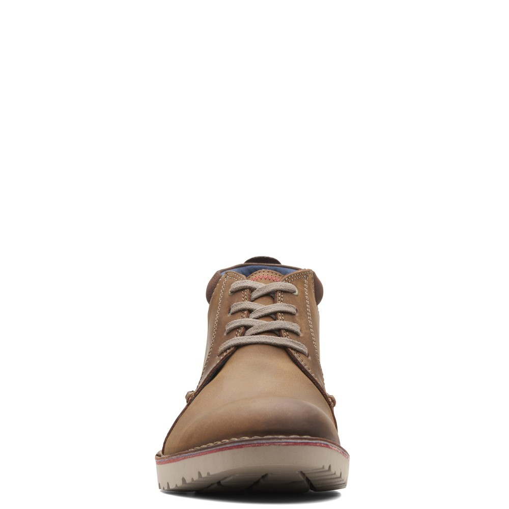 CLARKS</br>Ανδρικά Μποτάκια Ταμπά Δέρμα VARGO MID Clarks CLARKS</br>Ανδρικά Μποτάκια Ταμπά Δέρμα VARGO MID Clarks