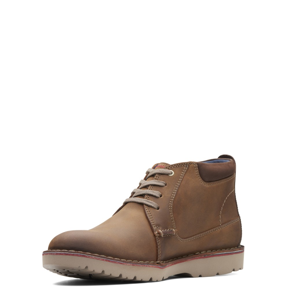 CLARKS</br>Ανδρικά Μποτάκια Ταμπά Δέρμα VARGO MID Clarks CLARKS</br>Ανδρικά Μποτάκια Ταμπά Δέρμα VARGO MID Clarks
