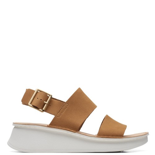 Clarks VELHILL STRAP Γυναικείες Πλατφόρμες Ταμπά Nubuck