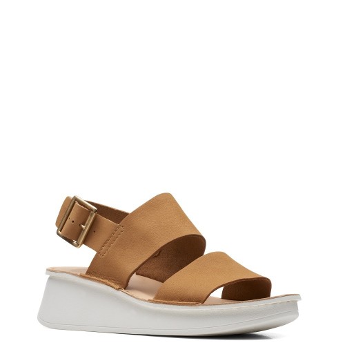 Clarks VELHILL STRAP Γυναικείες Πλατφόρμες Ταμπά Nubuck