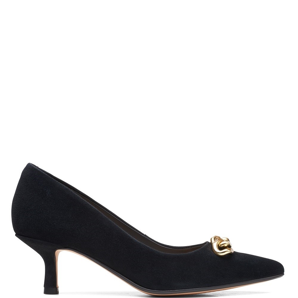 CLARKS</br>Γυναικείες Γόβες Μαύρο Suede VIOLET55 TRIM Clarks