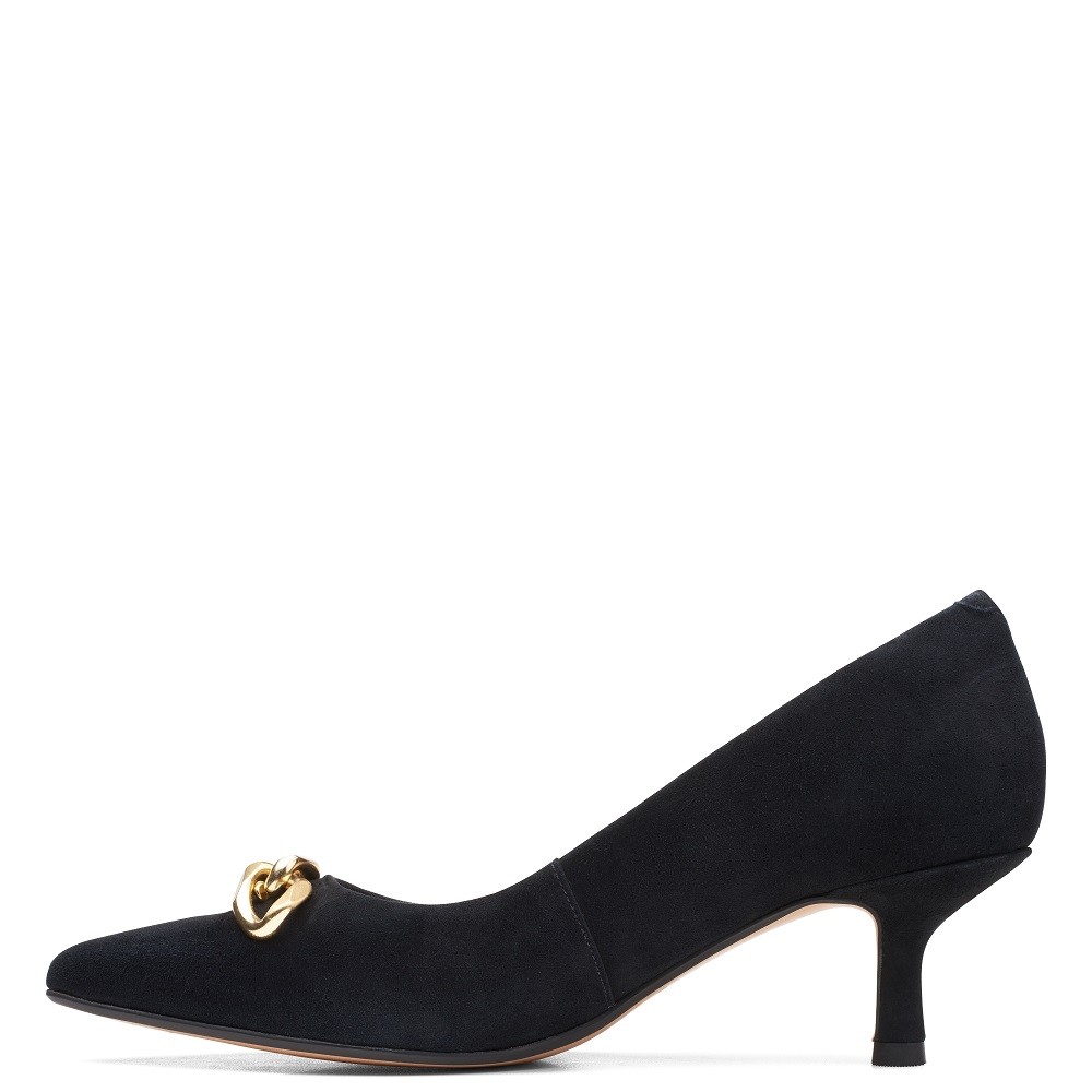 CLARKS</br>Γυναικείες Γόβες Μαύρο Suede VIOLET55 TRIM Clarks