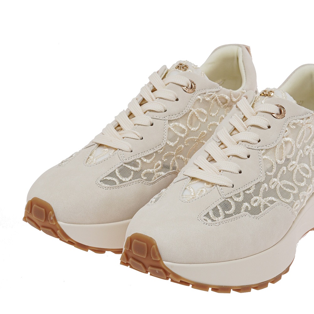 RENATO GARINI</br>Renato Garini 418-52RG27 NEW Γυναικεία Sneakers Μπεζ Καστόρι Δαντέλα