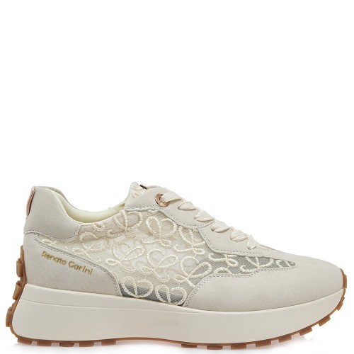 Renato Garini 418-52RG27 NEW Γυναικεία Sneakers Μπεζ Καστόρι Δαντέλα