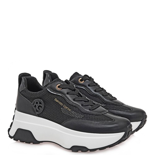 Renato Garini 560-51EX34 Γυναικεία Sneakers Μαύρο Δίχτυ Μαύρο