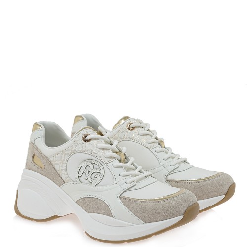 Renato Garini 2362-61RG51 SUE LEA Γυναικεία Sneakers Λευκό Πάγος Πλατίνα Στάμπα