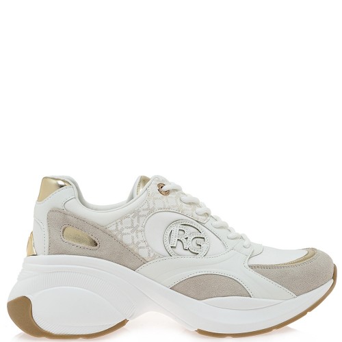 Renato Garini 2362-61RG51 SUE LEA Γυναικεία Sneakers Λευκό Πάγος Πλατίνα Στάμπα