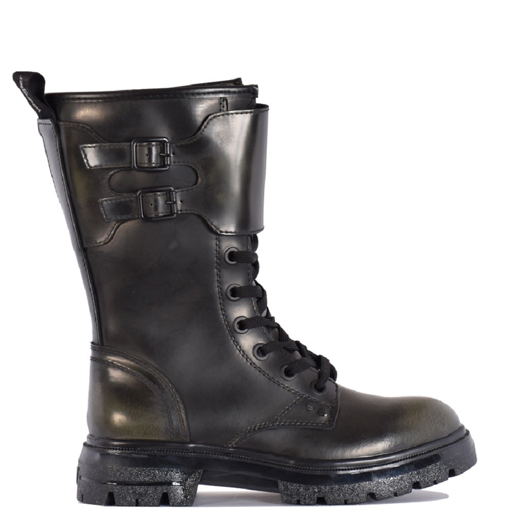 WRANGLER</br>Γυναικεία Αρβυλάκια Μαύρο/Χακί Δέρμα WL12573A-298 CLASH COMBAT Wrangler