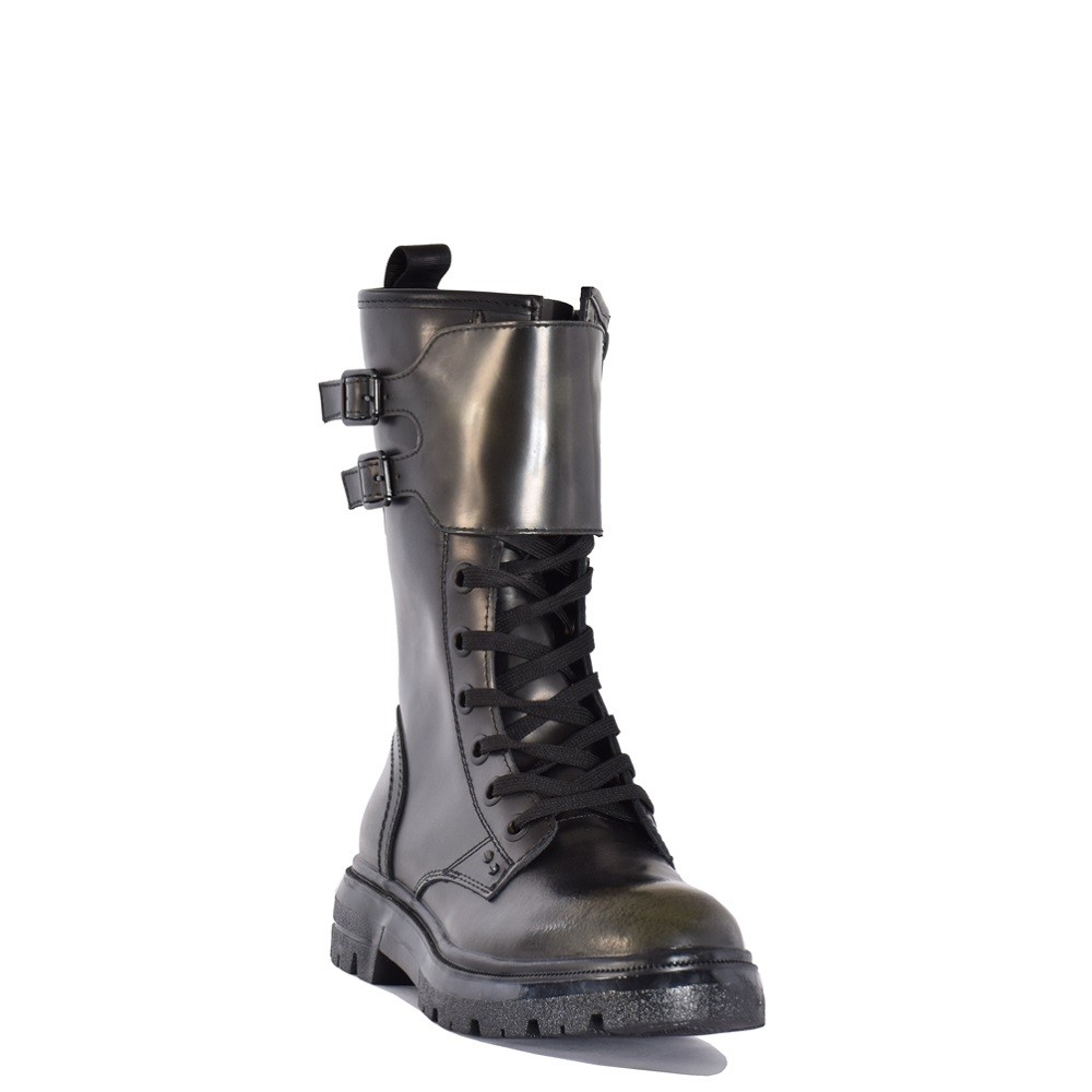 WRANGLER</br>Γυναικεία Αρβυλάκια Μαύρο/Χακί Δέρμα WL12573A-298 CLASH COMBAT Wrangler