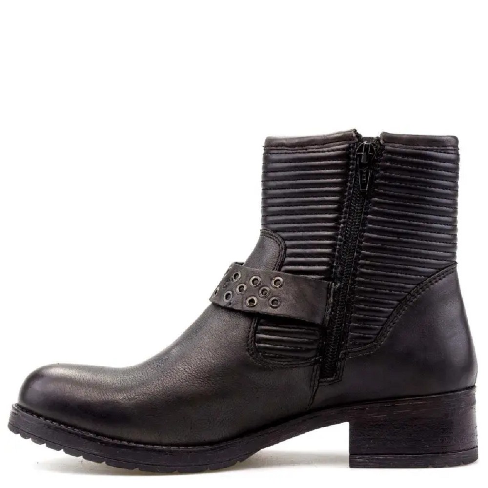 WRANGLER</br>Γυναικεία Μποτάκια Μαύρο Δέρμα WL182584-062 FIRE BIKER Wrangler