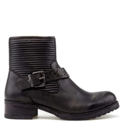 Γυναικεία Μποτάκια Μαύρο Δέρμα WL182584-062 FIRE BIKER Wrangler