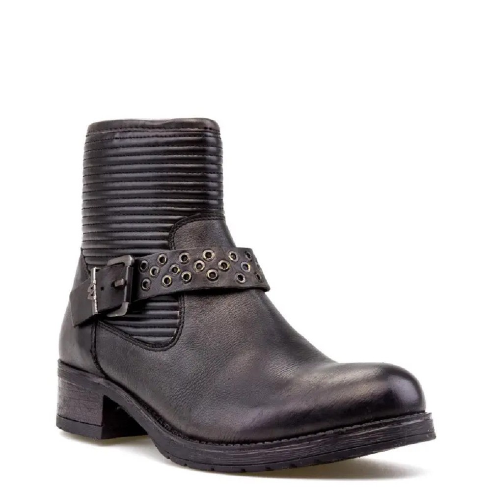 WRANGLER</br>Γυναικεία Μποτάκια Μαύρο Δέρμα WL182584-062 FIRE BIKER Wrangler