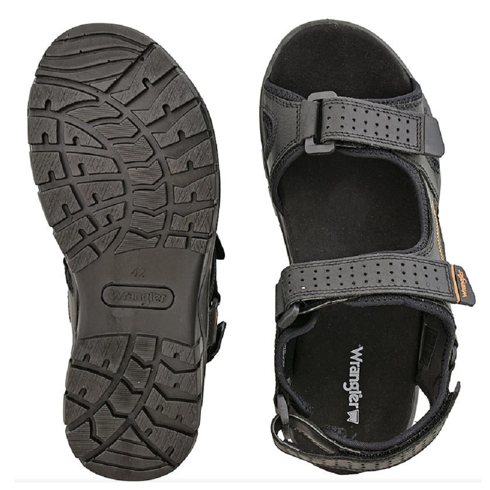 WRANGLER</br>Ανδρικά Πέδιλα Μαύρο Δέρμα CLIFF OUTDOOR WM21133A-062 Wrangler