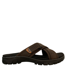 Ανδρικές Παντόφλες Καφέ Δέρμα CLIFF CROSS WM21132A-030 Wrangler