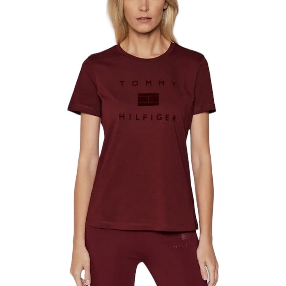 TOMMY HILFIGER</br>Γυναικείο T-shirt Μπορντό WW0WW31772-VLP Tommy Hilfiger TOMMY HILFIGER</br>Γυναικείο T-shirt Μπορντό WW0WW31772-VLP Tommy Hilfiger