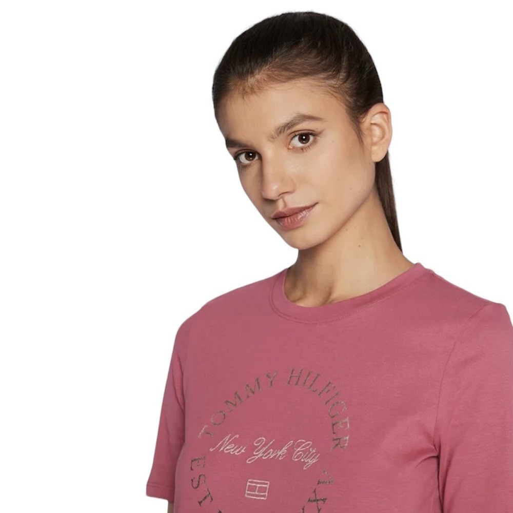 TOMMY HILFIGER</br>Γυναικείο T-shirt Ροζ WW0WW36038-VK2 Tommy Hilfiger TOMMY HILFIGER</br>Γυναικείο T-shirt Ροζ WW0WW36038-VK2 Tommy Hilfiger