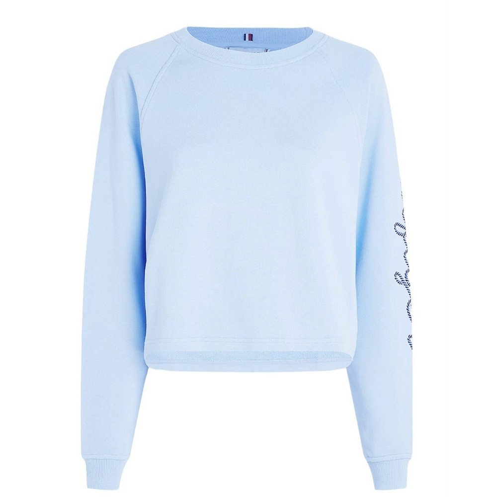 TOMMY HILFIGER</br>Γυναικείο Φούτερ Γαλάζιο WW0WW37794-C1Z Tommy Hilfiger TOMMY HILFIGER</br>Γυναικείο Φούτερ Γαλάζιο WW0WW37794-C1Z Tommy Hilfiger