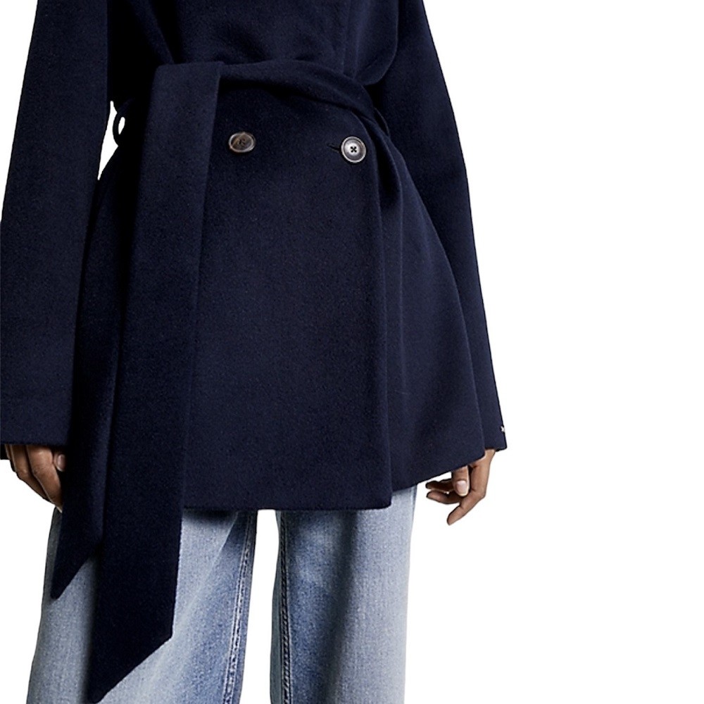 TOMMY HILFIGER</br>Γυναικείο Παλτό Μάλλινο Μπλε WW0WW39754-DW5 Tommy Hilfiger