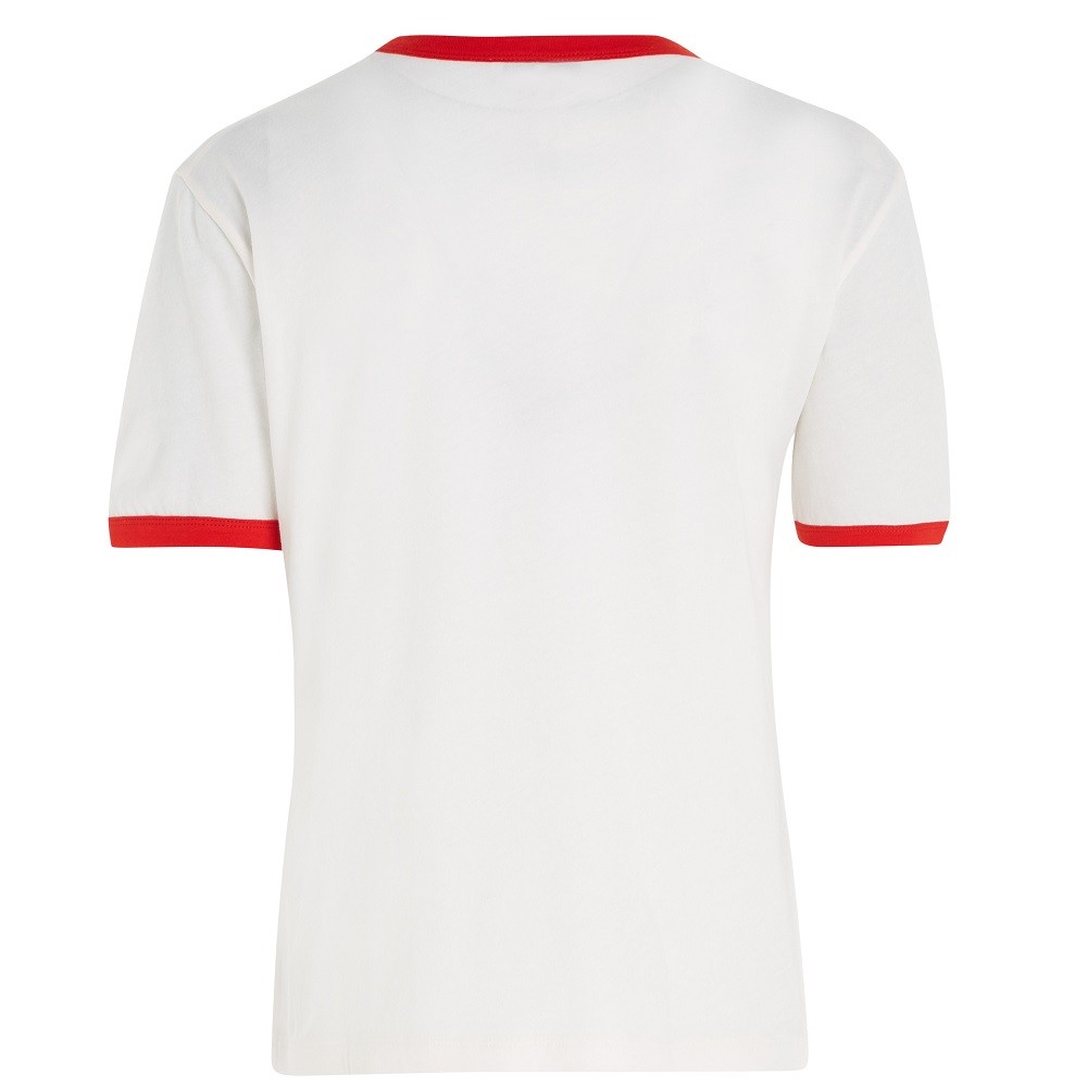 TOMMY HILFIGER</br>Γυναικείο T-shirt Εκρού/Κόκκινο WW0WW39834-YBH Tommy Hilfiger TOMMY HILFIGER</br>Γυναικείο T-shirt Εκρού/Κόκκινο WW0WW39834-YBH Tommy Hilfiger