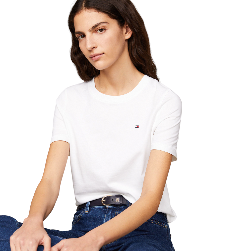 TOMMY HILFIGER</br>Γυναικείο T-shirt Λευκό WW0WW39848-YCF Tommy Hilfiger TOMMY HILFIGER</br>Γυναικείο T-shirt Λευκό WW0WW39848-YCF Tommy Hilfiger