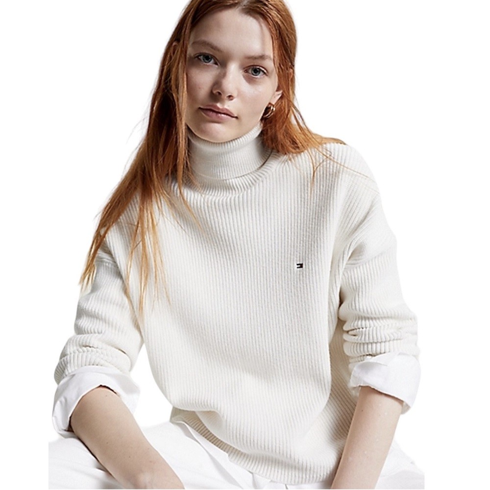 TOMMY HILFIGER</br>Γυναικείο Πουλόβερ Εκρού WW0WW39902-YBH Tommy Hilfiger TOMMY HILFIGER</br>Γυναικείο Πουλόβερ Εκρού WW0WW39902-YBH Tommy Hilfiger