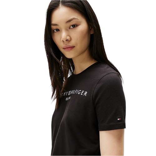Γυναικείο T-shirt Μαύρο Regular WW0WW40276-BDS Tommy Hiifiger