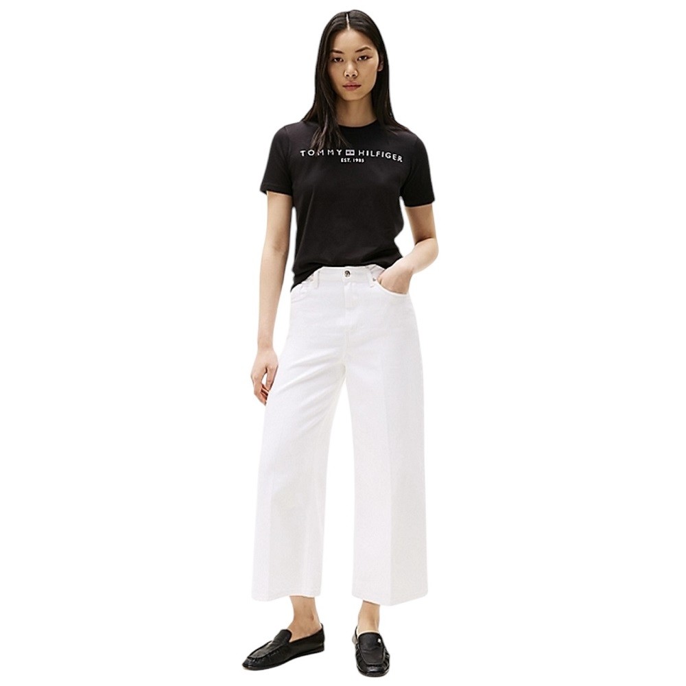 TOMMY HILFIGER</br>Γυναικείο T-shirt Μαύρο Regular WW0WW40276-BDS Tommy Hiifiger TOMMY HILFIGER</br>Γυναικείο T-shirt Μαύρο Regular WW0WW40276-BDS Tommy Hiifiger