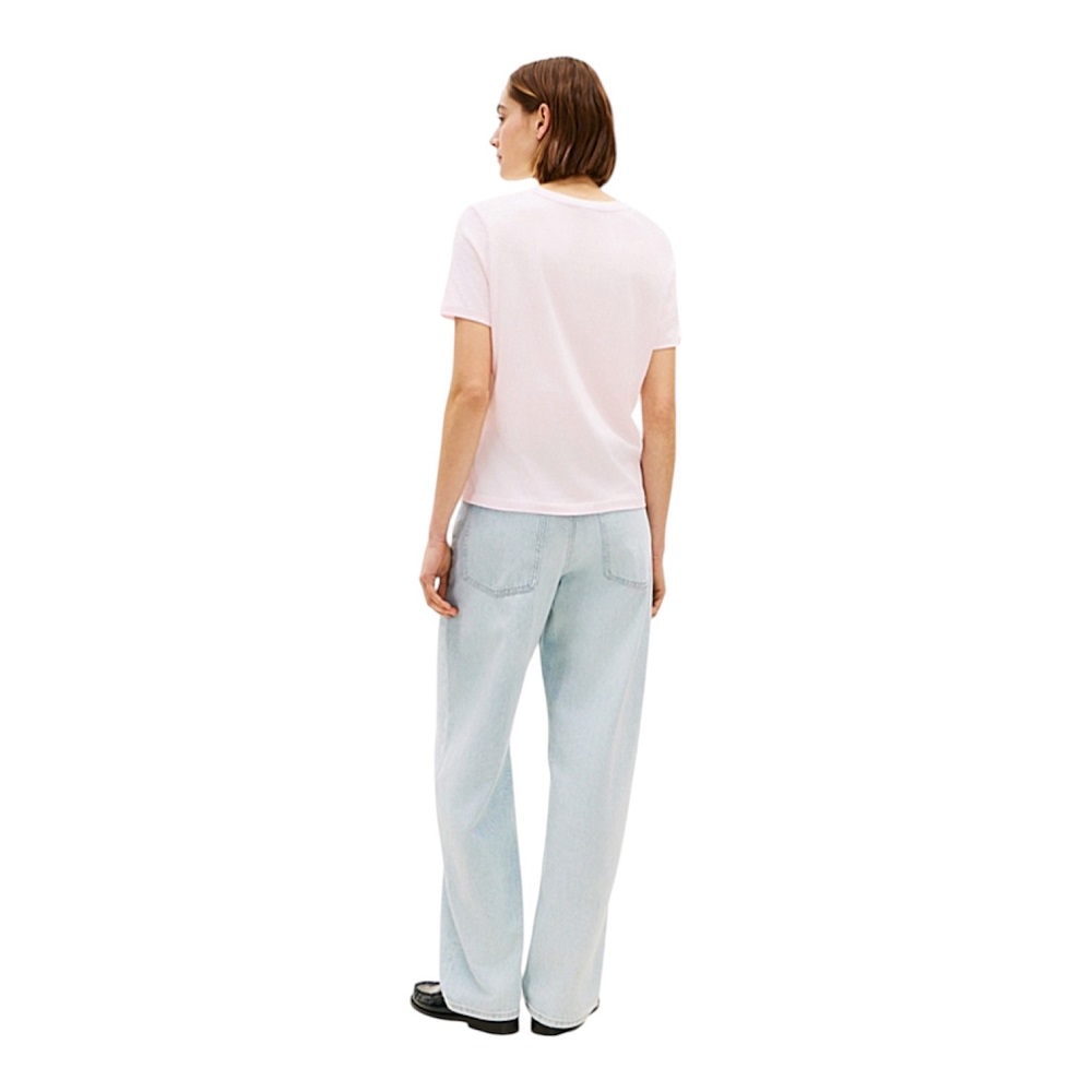 TOMMY HILFIGER</br>Tommy Hilfiger WW0WW40276-TOG Γυναικείο T-shirt Ροζ Reg Corp Logo C-nk Ss