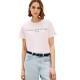 TOMMY HILFIGER</br>Tommy Hilfiger WW0WW40276-TOG Γυναικείο T-shirt Ροζ Reg Corp Logo C-nk Ss