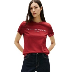 Γυναικείο T-shirt Μπορντό Regular WW0WW40276-XIT Tommy Hilfiger