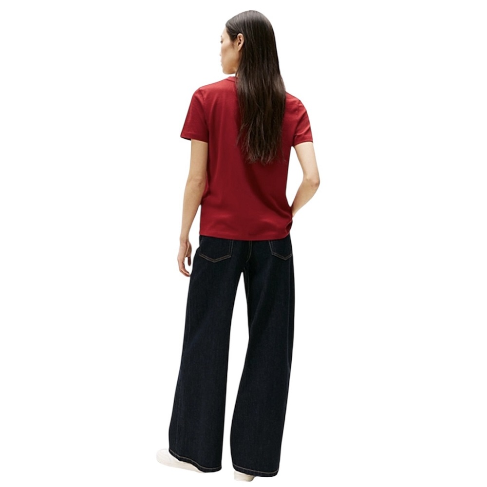 TOMMY HILFIGER</br>Γυναικείο T-shirt Μπορντό Regular WW0WW40276-XIT Tommy Hilfiger TOMMY HILFIGER</br>Γυναικείο T-shirt Μπορντό Regular WW0WW40276-XIT Tommy Hilfiger
