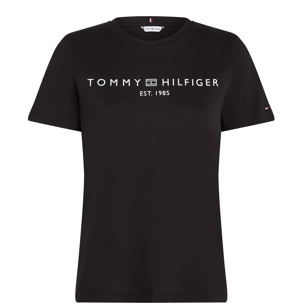 TOMMY HILFIGER</br>Γυναικείο T-shirt Μαύρο Regular WW0WW40276-BDS Tommy Hiifiger TOMMY HILFIGER</br>Γυναικείο T-shirt Μαύρο Regular WW0WW40276-BDS Tommy Hiifiger