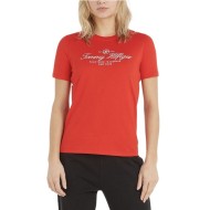 Γυναικείο T-shirt Κόκκινο WW0WW40293-SNE Tommy Hilfiger