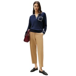 Γυναικείο Παντελόνι Κάμελ Slim Straight Co Chino WW0WW40504-RBC Tommy Hilfiger