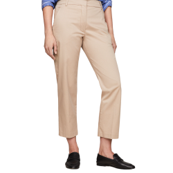 TOMMY HILFIGER</br>Γυναικείο Παντελόνι Μπεζ Slim Straight Co Chino WW0WW40504-AEG Tommy Hilfiger