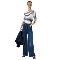 Γυναικεία Μπλούζα Λευκό/Μπλε New Cody Slim Boat-Nk 3/4 Slv WW0WW40589-0BF Tommy Hilfiger