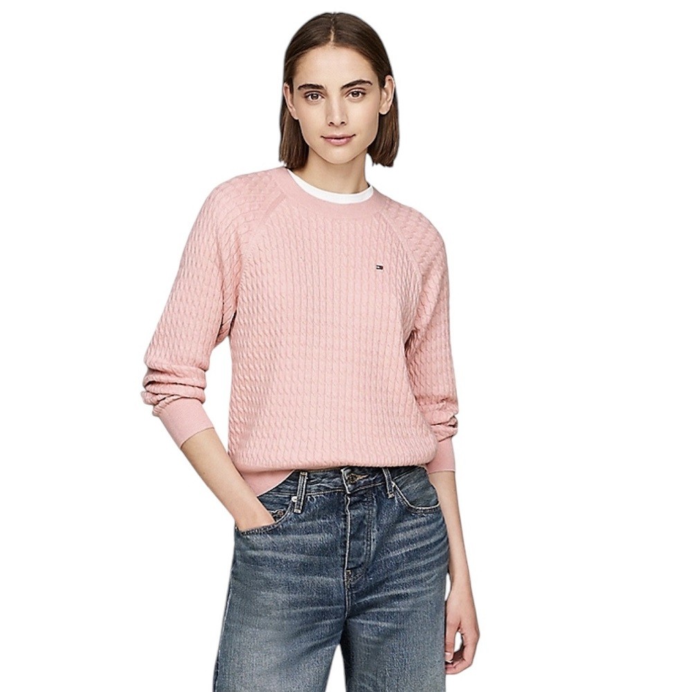 TOMMY HILFIGER</br>Γυναικείο Πουλόβερ Ροζ WW0WW41142-0JW Tommy Hilfiger TOMMY HILFIGER</br>Γυναικείο Πουλόβερ Ροζ WW0WW41142-0JW Tommy Hilfiger