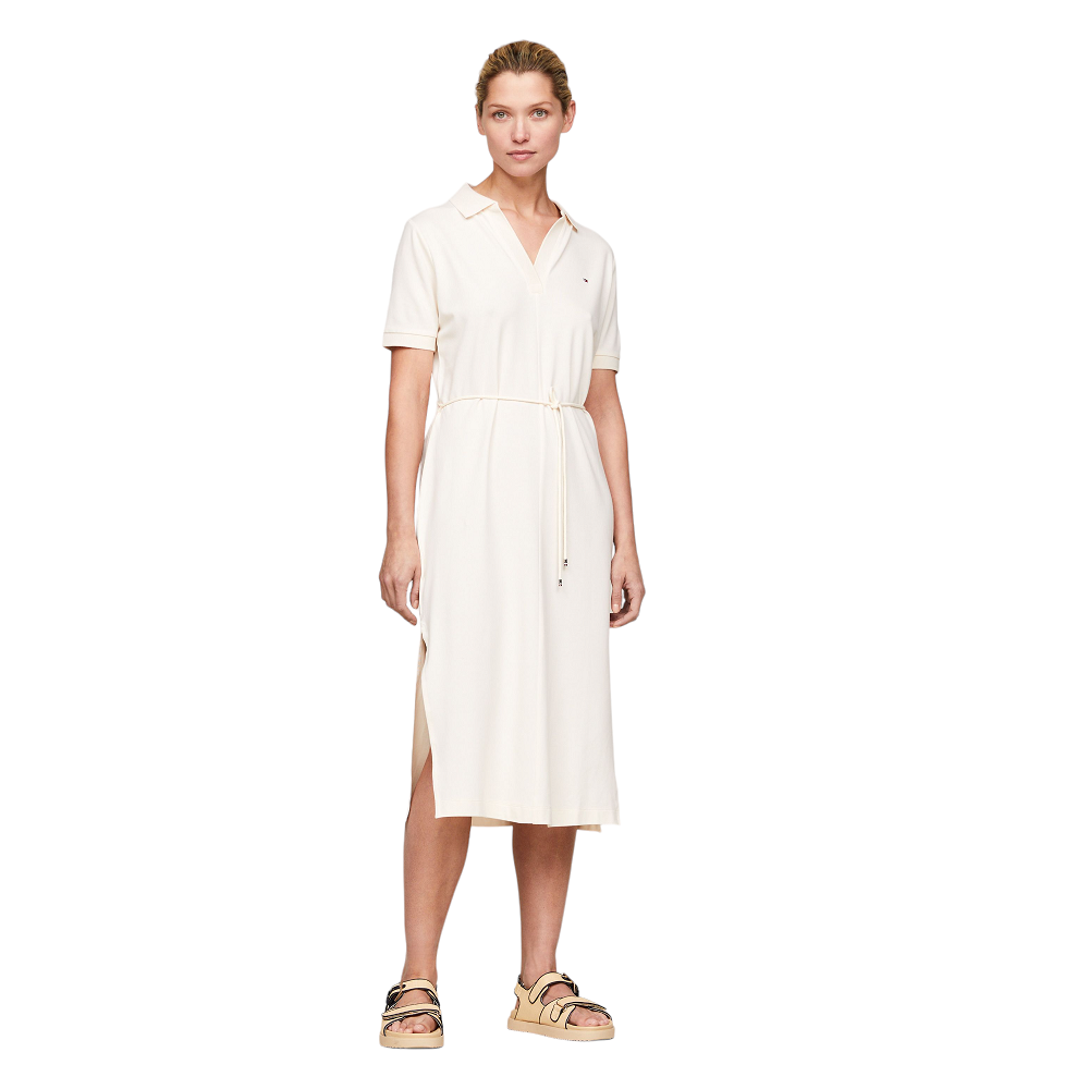 TOMMY HILFIGER</br>Γυναικείο Φόρεμα Polo Εκρού WW0WW41278-AEF Tommy Hilfiger