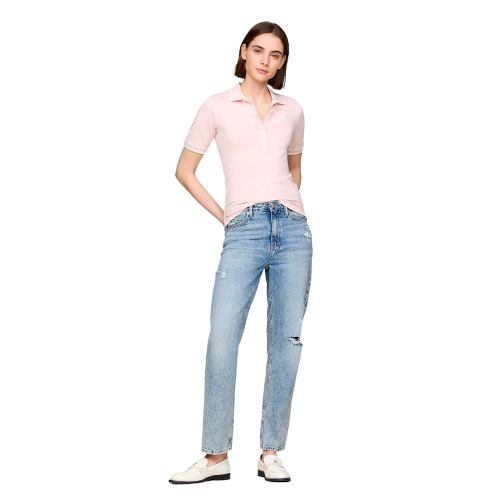 Tommy Hilfiger WW0WW41288-TJQ Γυναικείο T-shirt Polo Ροζ