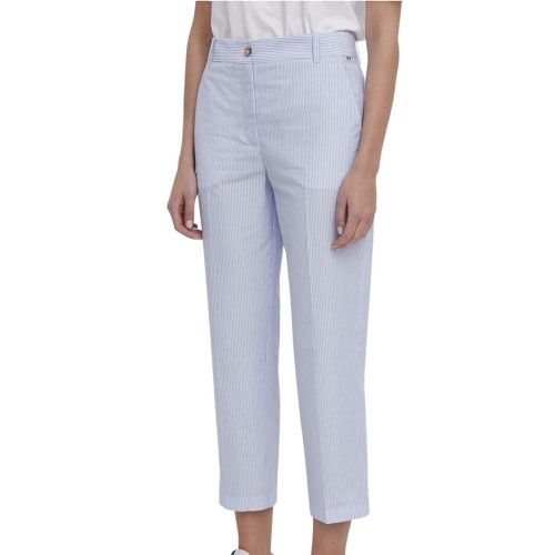 Tommy Hilfiger WW0WW41358-03Q Γυναικείο Παντελόνι Γαλάζιο Ριγέ
