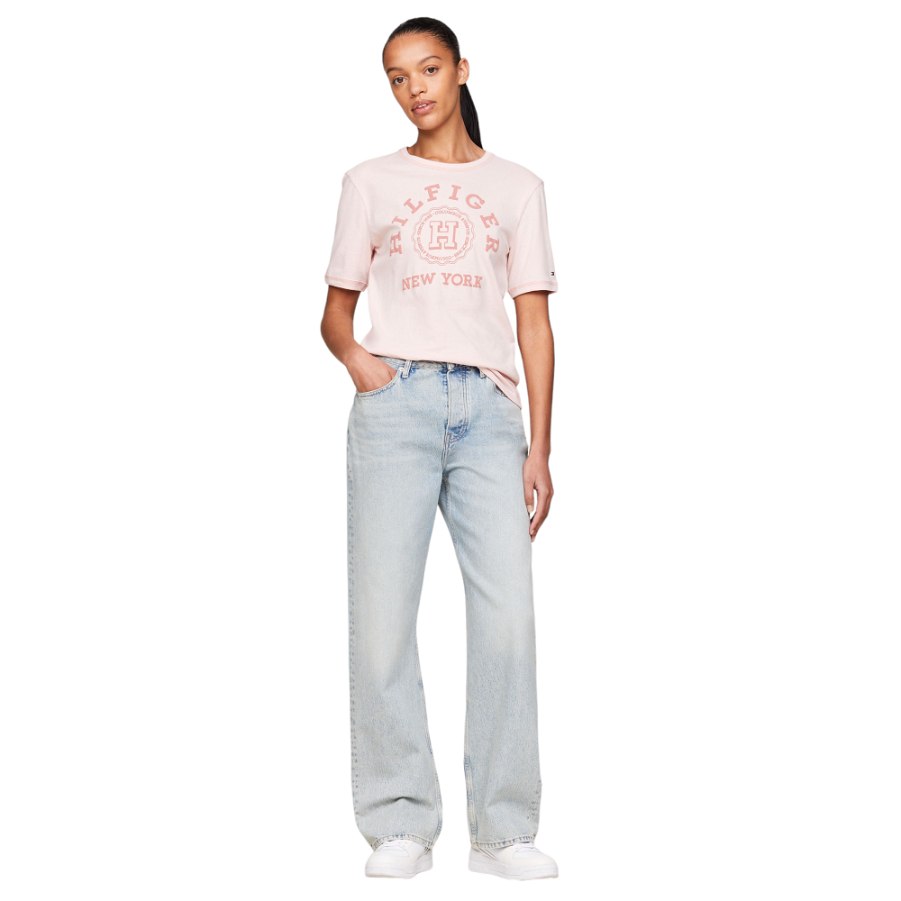 TOMMY HILFIGER</br>Γυναικείο T-shirt Ροζ WW0WW41575-TJQ Tommy Hilfiger