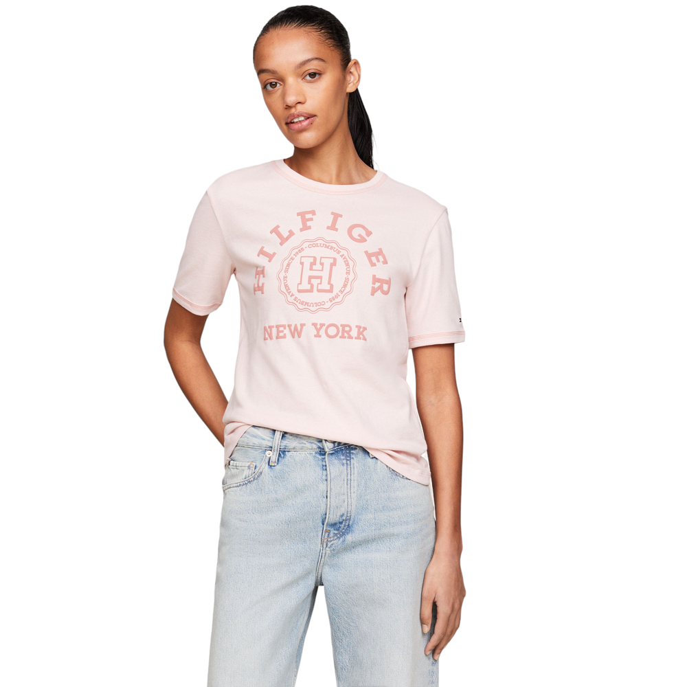 TOMMY HILFIGER</br>Γυναικείο T-shirt Ροζ WW0WW41575-TJQ Tommy Hilfiger