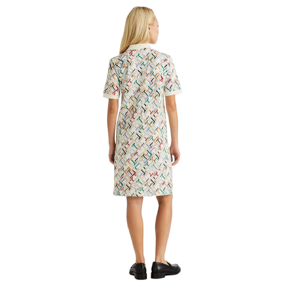 TOMMY HILFIGER</br>Γυναικείο Φόρεμα Polo Εκρού Multi WW0WW41783-0K5 Tommy Hilfiger