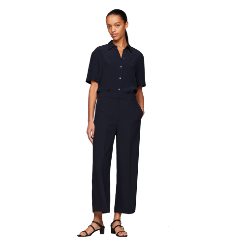 Tommy Hilfiger WW0WW41831-DW5 Γυναικείο Πουκάμισο Κοντομάνικο Μπλε
