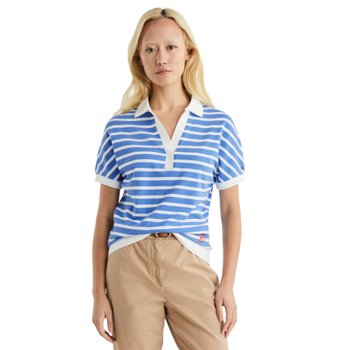 Tommy Hilfiger WW0WW41889-04L Γυναικείο T-shirt Polo Γαλάζιο